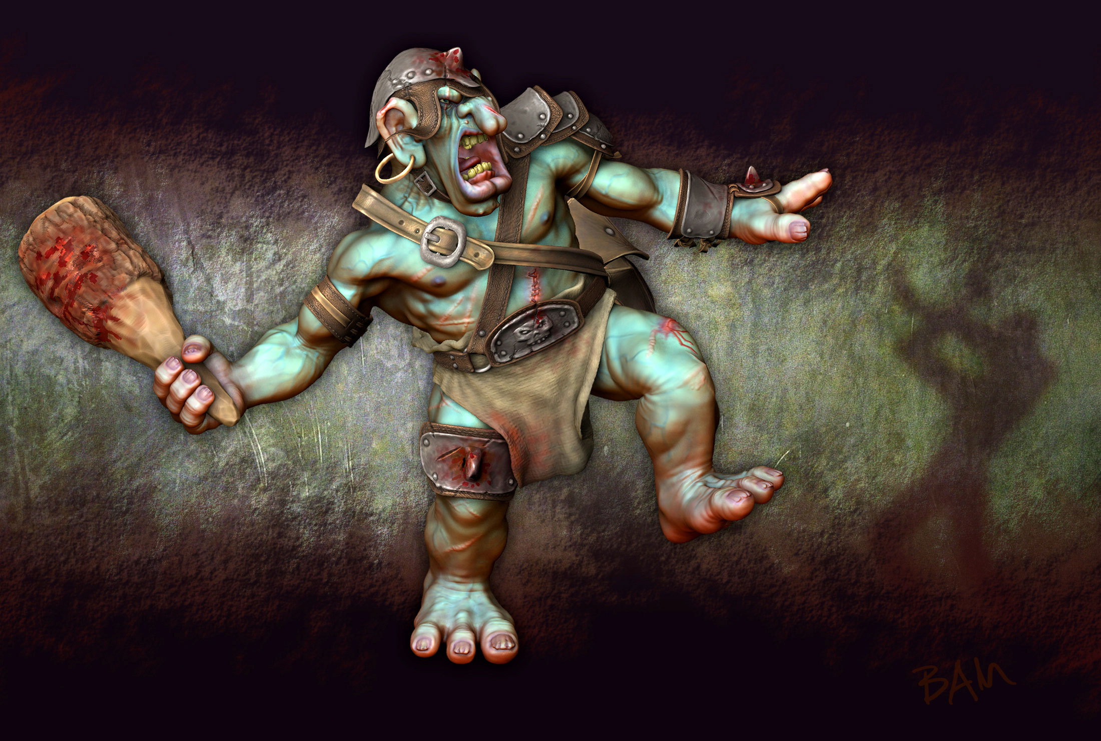 War Troll With Club Sculpt